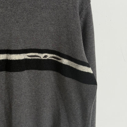 2000s armani jeans eagle knit jumper | O/S, Charcoal Grey