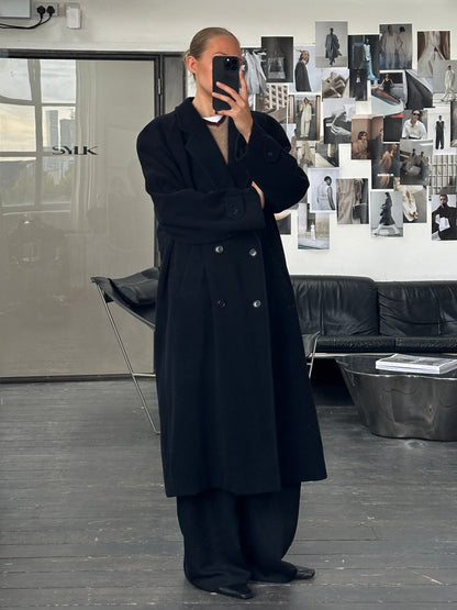 Vintage 1990s Wool Cashmere Double Breasted Coat - XL