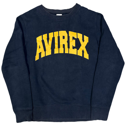 Avirex Spellout Sweatshirt In Navy & Yellow ( M )