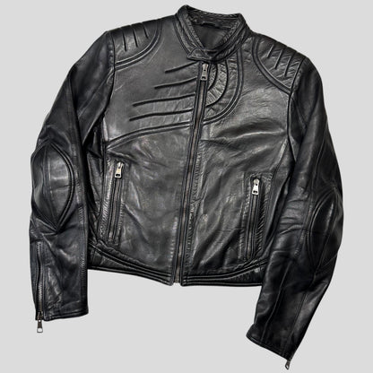 Gucci by Tom Ford AW00 Runway Spiral Leather Padded Moto Jacket - IT50 | Default Title, Black
