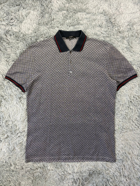 Gucci 2011 Cross Monogram Web Stripe Polo Shirt - L | O/S, Grey