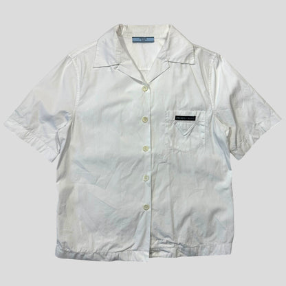Prada Milano 2019 Camp Collar Triangle Logo Boxy Shirt - IT38 | Default Title, Multicoloured