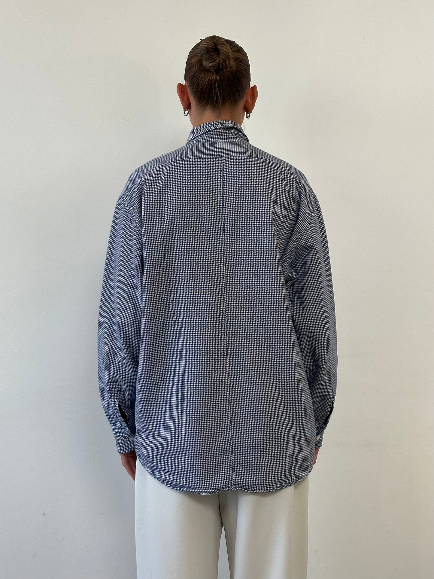 Italian Vintage Pure Cotton Thick Gingham Shirt - L/XL