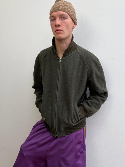 Burberry 90s Wool Bomber Jacket | Medium, Red