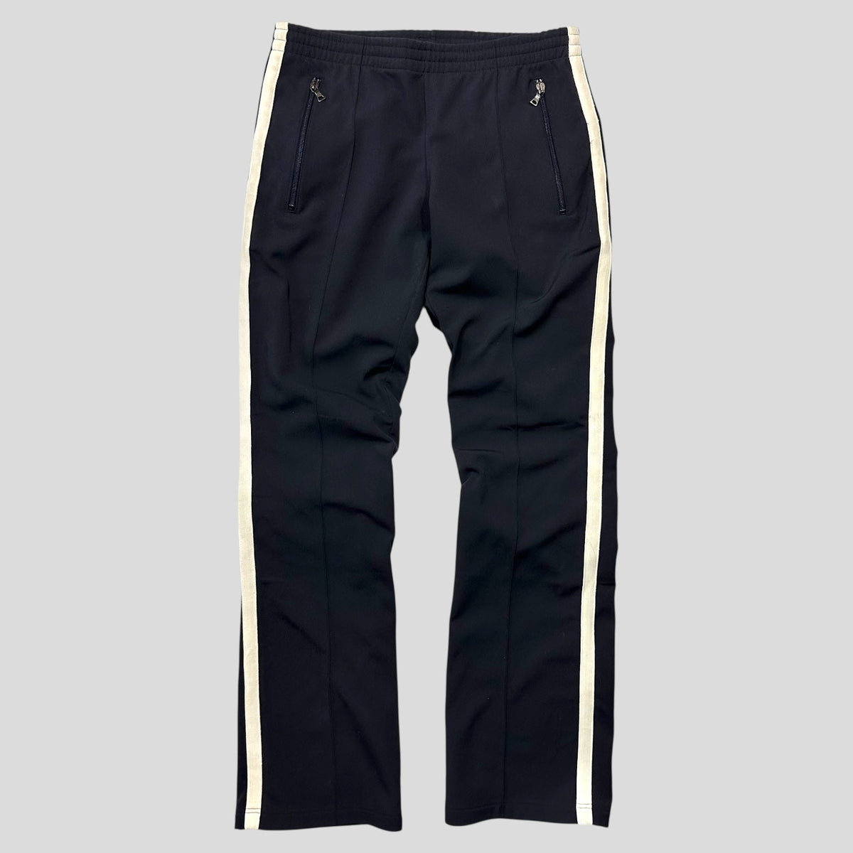 Prada Sport 00’s Polyester Ribbed Stripe Tracksuit Bottoms - M | Medium, Cream