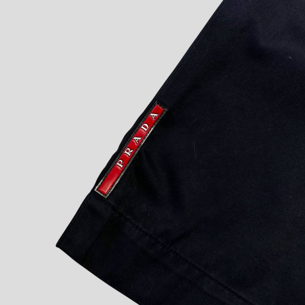 Prada Sport 2003 Challenge Reinforced Cotton Logo Shorts - 33-36 | W33, Navy