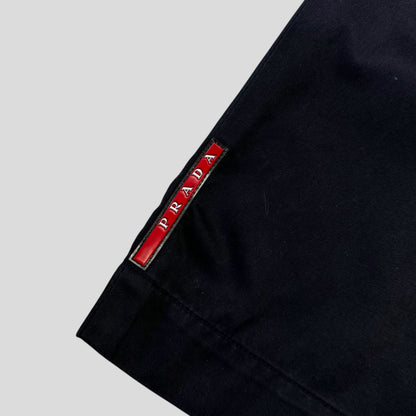 Prada Sport 2003 Challenge Reinforced Cotton Logo Shorts - 33-36 | W33, Navy