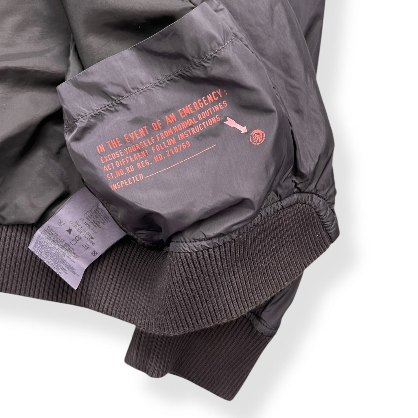 2000's Diesel Nylon Bondage Bomber Jacket (L) | Default Title, Black