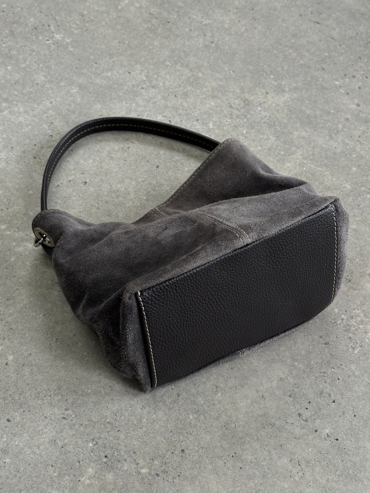 Vintage Suede Leather Shoulder Bag - Known Source