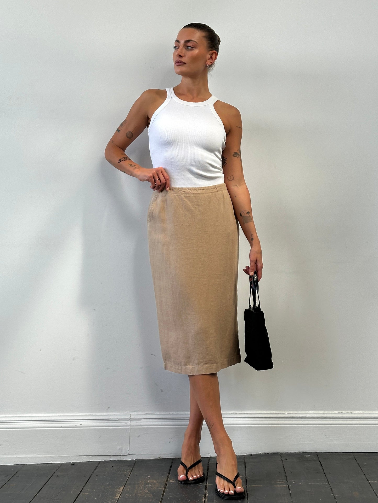 Max Mara Pure Linen Midi Skirt  - W28