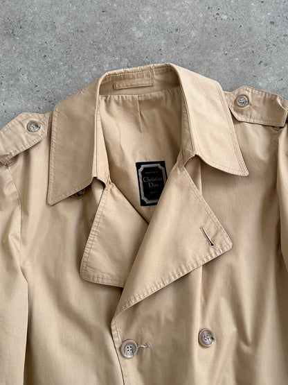 Christian Dior Paris Cotton Double Breasted Trench Coat - L