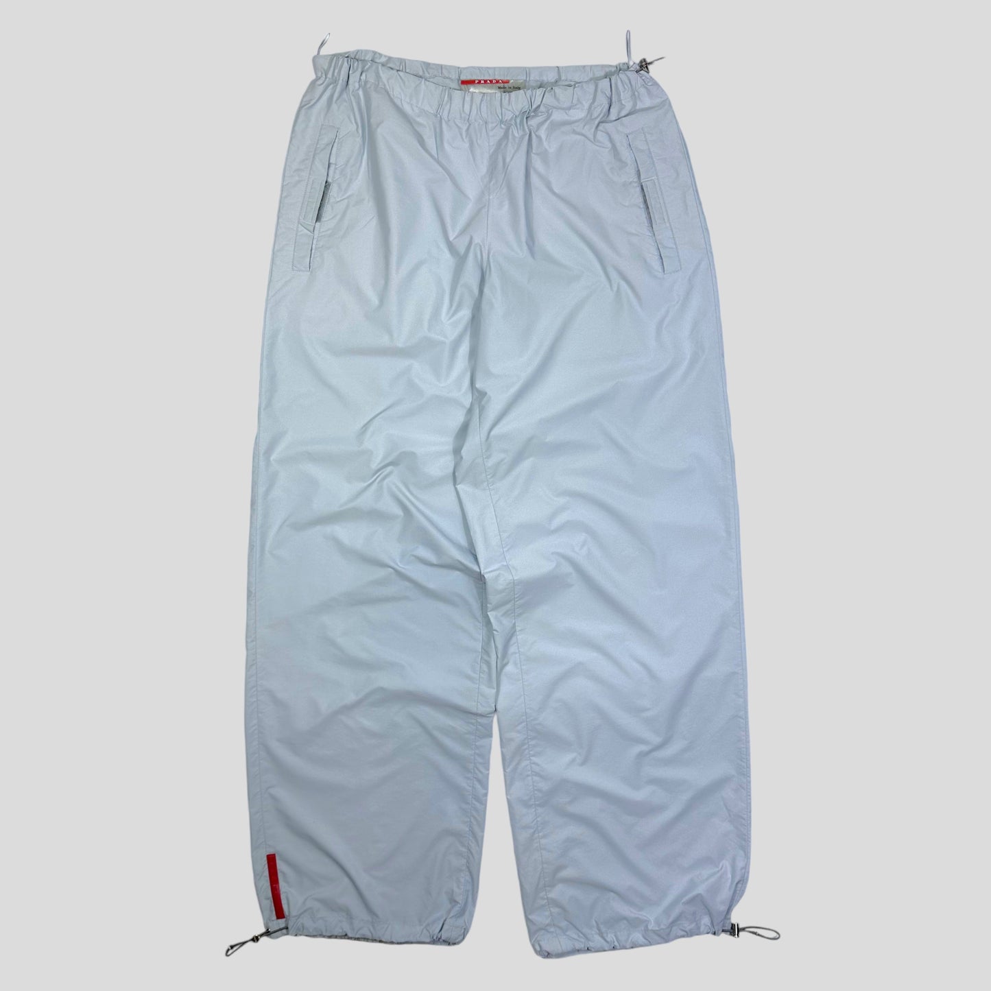 Prada Sport SS99 Baby Blue Nylon Baggy Trackpants - IT52