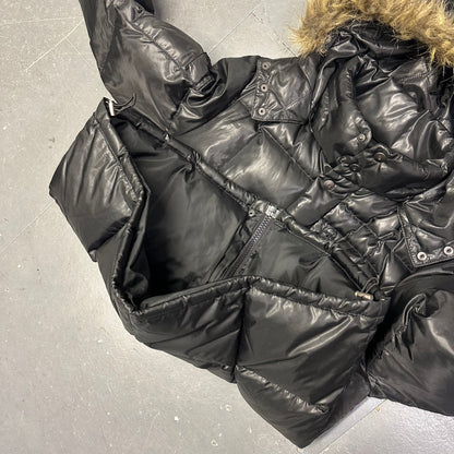 Takeo Kikuchi Puffer Jacket With Fur Hood In Black ( XL )