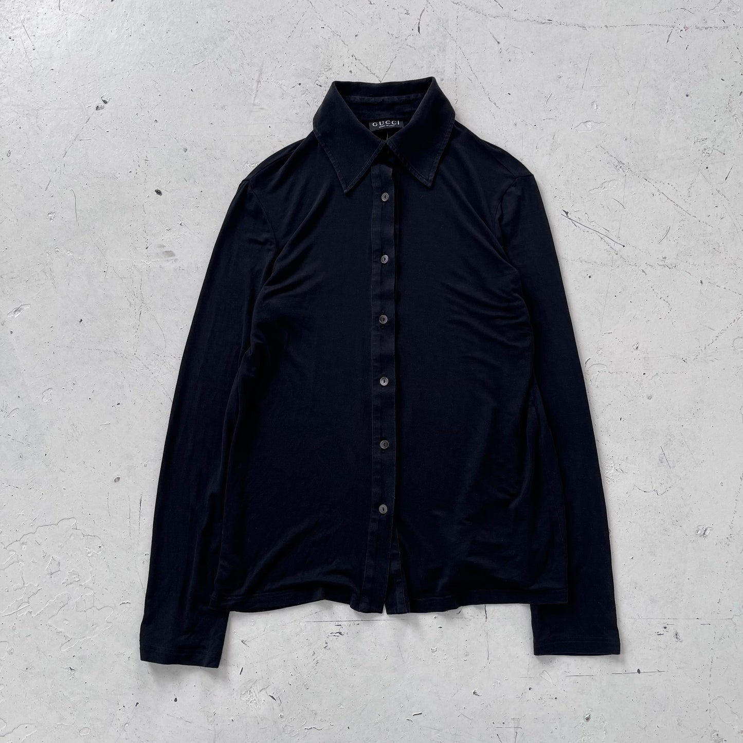 fw1997 gucci by tom ford button up shirt | Black, Black