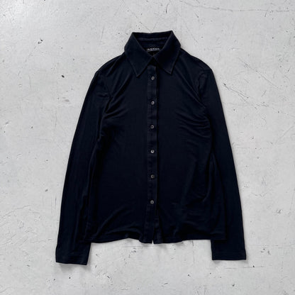 fw1997 gucci by tom ford button up shirt | Black, Black