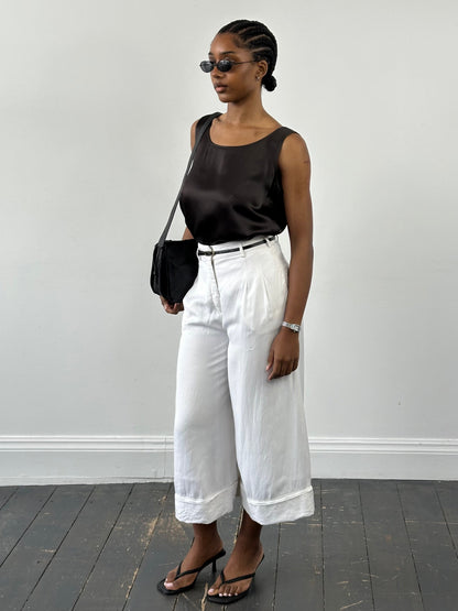 Japanese Vintage 1990s High Waisted Wide Leg Culottes - W26