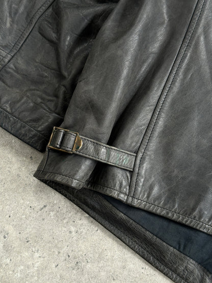 Vintage 1990s Aged Boxy Leather Jacket - L/XL