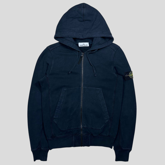Stone Island Navy Heavy Cotton Zip-up Hoodie - S/M