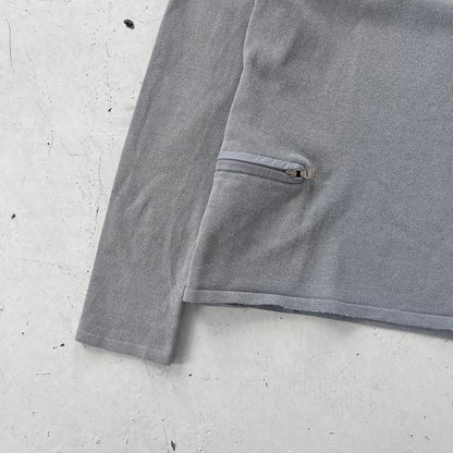fw1999 prada sport boatneck side pocket knit top | Gray, Blue