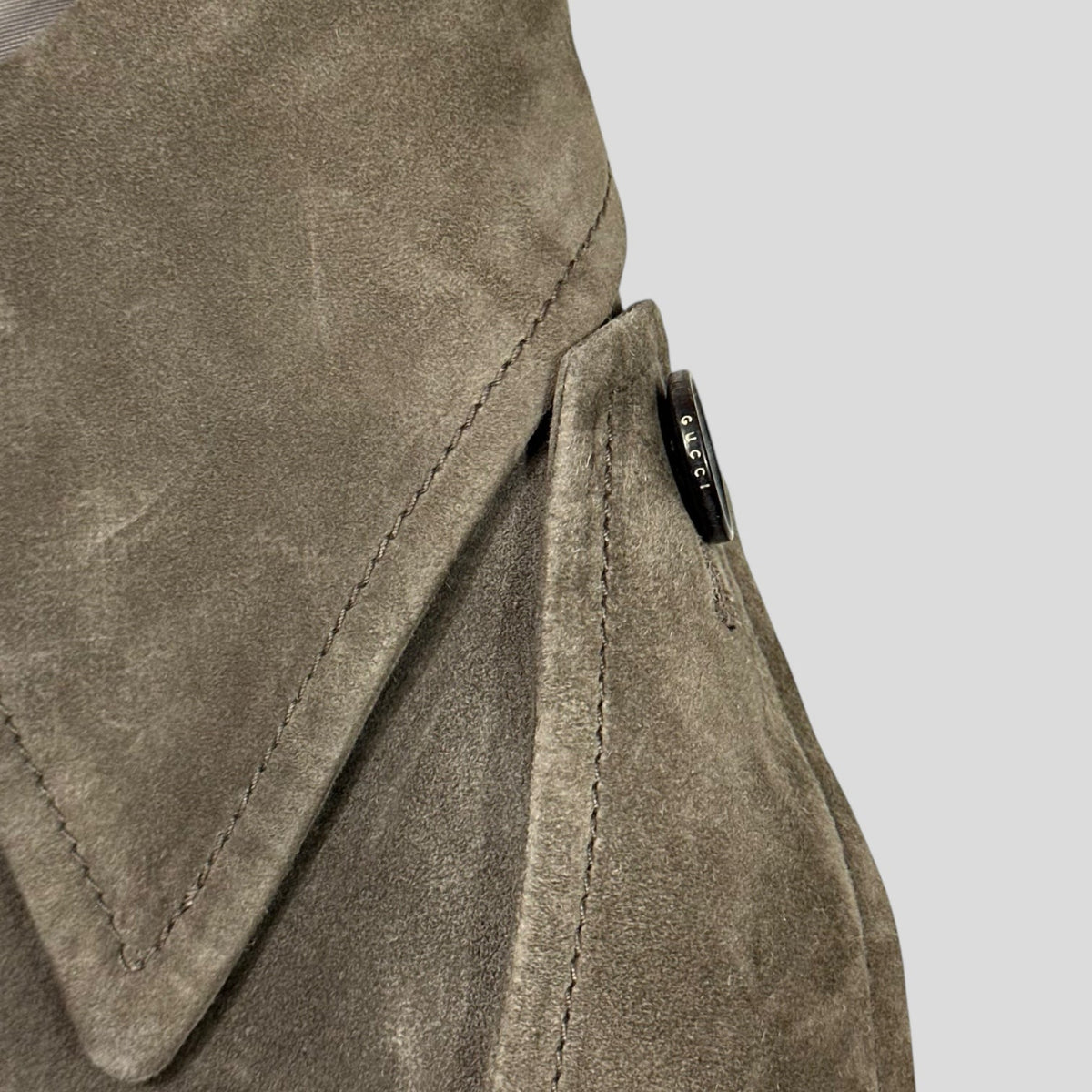 Gucci by Tom Ford FW03 Suede Leather Western Military Jacket - IT54 (L) | Large, Multicoloured