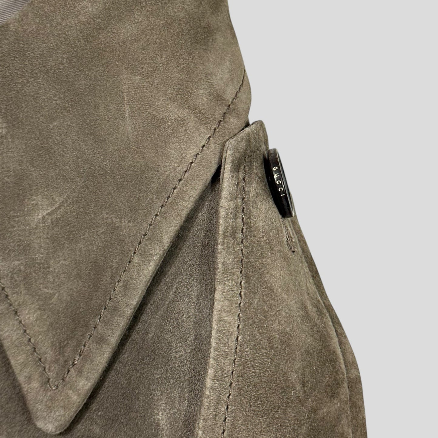 Gucci by Tom Ford FW03 Suede Leather Western Military Jacket - IT54 (L) | Default Title, Multicoloured
