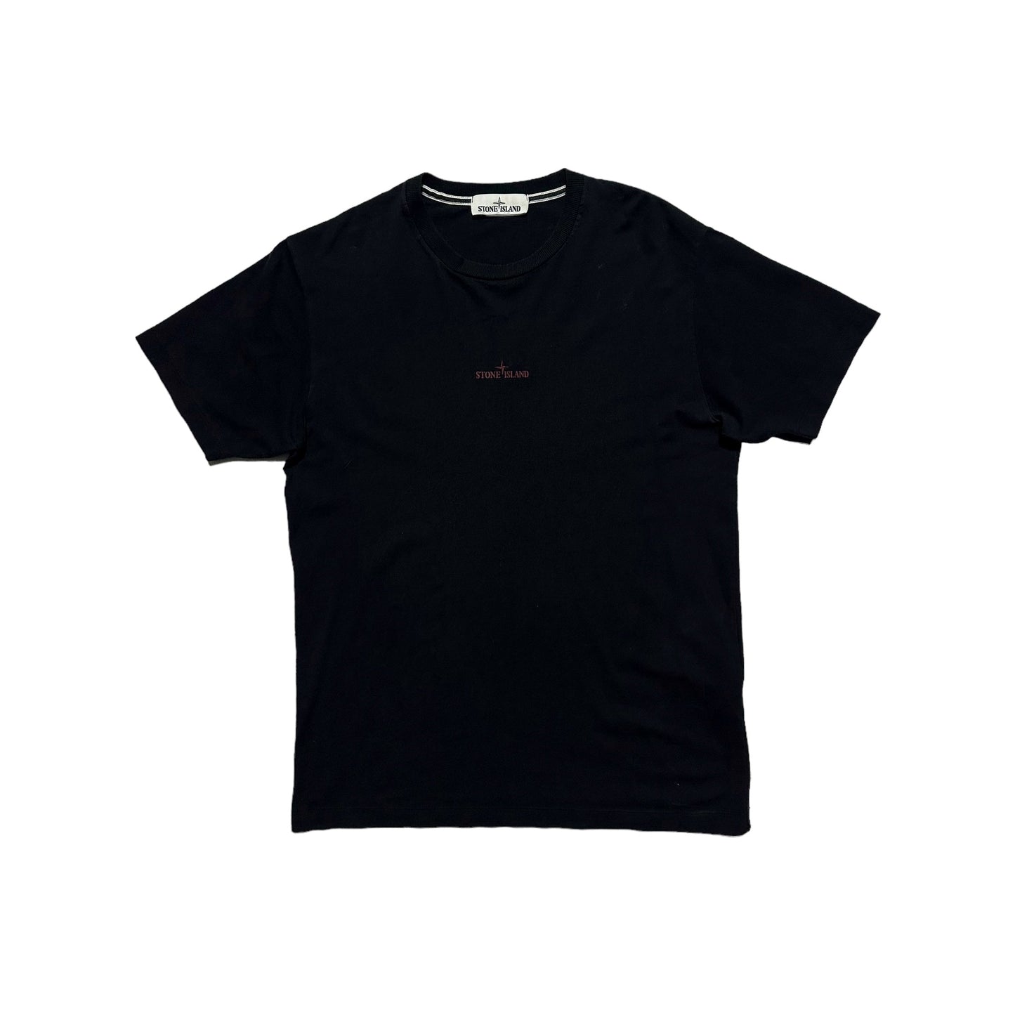Stone Island Short Sleeved Spell Out Graphic T Shirt