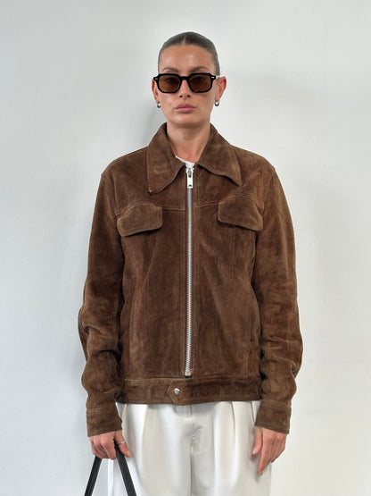 Vintage Dagger Collar Suede Jacket - L