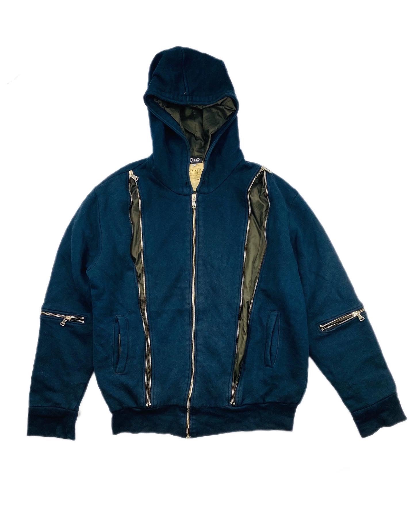 D&G AW2003 ARCHIVE MULTI-ZIP HOODY  (S)