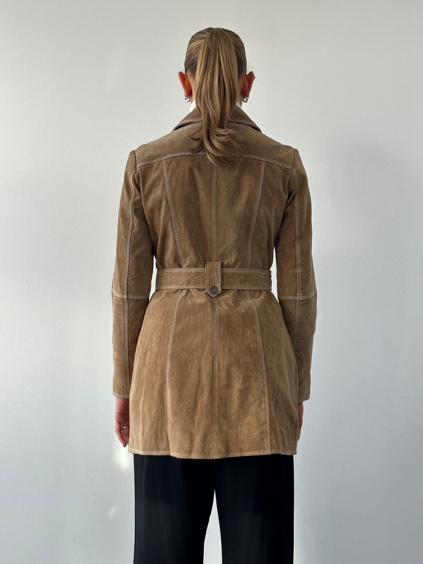 Vintage Suede Belted Jacket - M