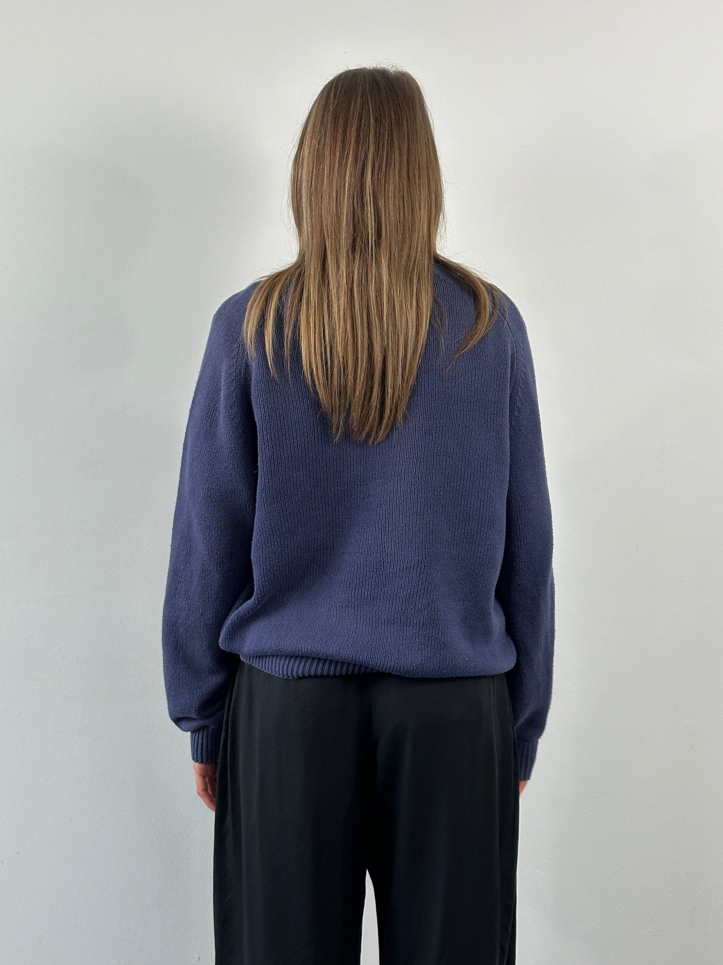 Burberry 1990s Cotton Logo Knitted Jumper - L