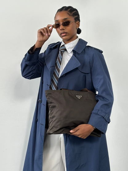 London Fog 1990s Double Breasted Cotton Trench Coat - S/M