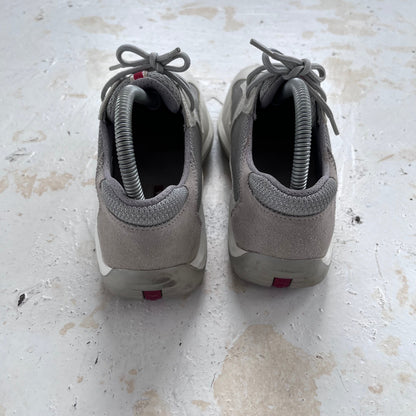 2000s prada sport americas cups matte leather trainers | WHITE, White/Grey