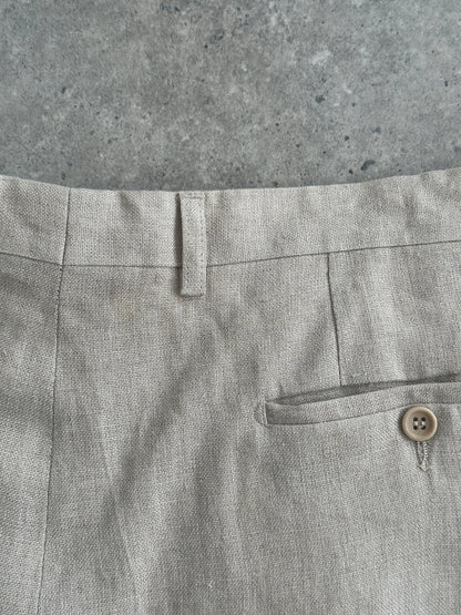 Italian Vintage Single Breasted Pure Linen Blend Suit - 42R/W34