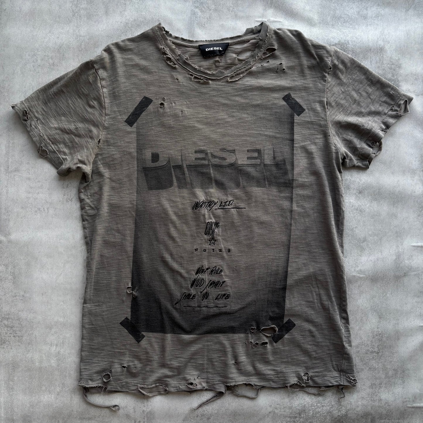 DIESEL DISTRESSED TOP | O/S, Red