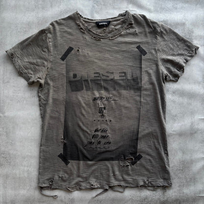 DIESEL DISTRESSED TOP | O/S, Red