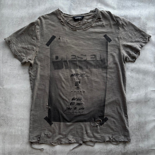 DIESEL DISTRESSED TOP | O/S, Red