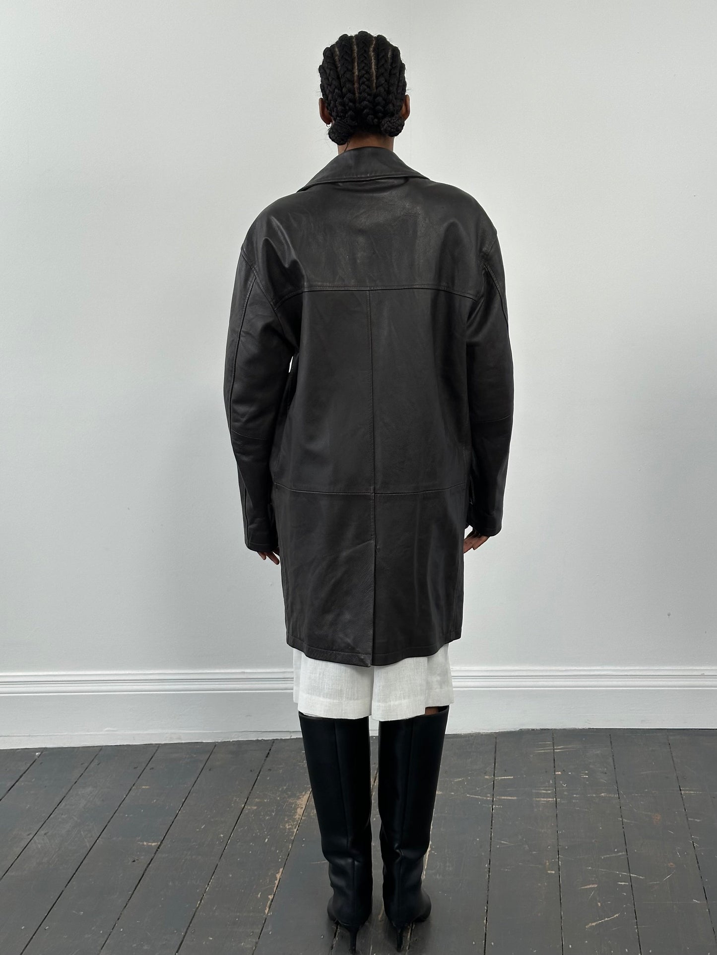 Conbipel 1990s Leather Trench Coat - XL