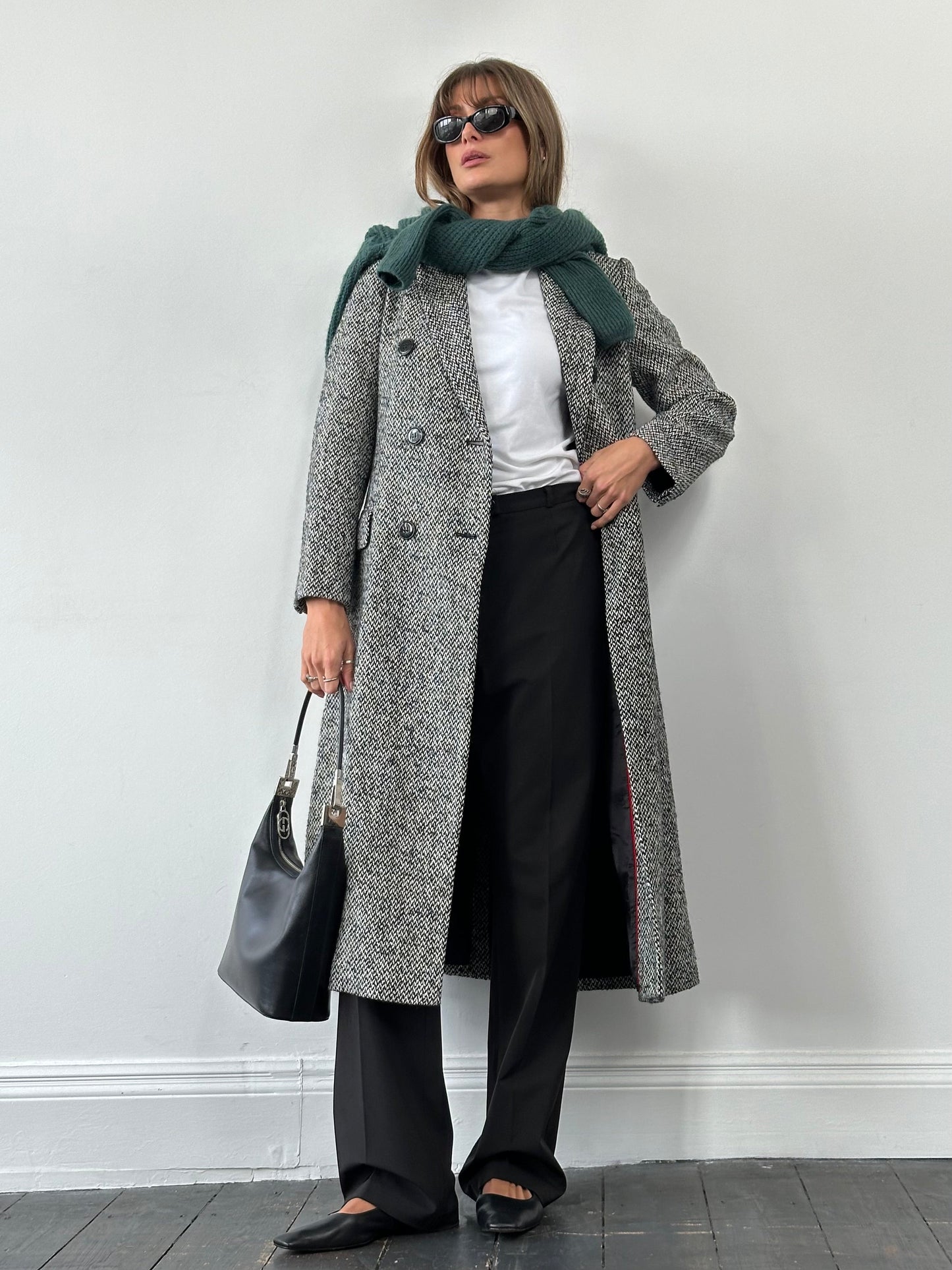 MAX&Co Wool Blend Tweed Double Breasted Coat - M