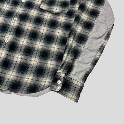 Comme Des Garçons Homme 2009 Shadow Plaid Panelled Flannel Shirt - S/M | Default Title, Grey