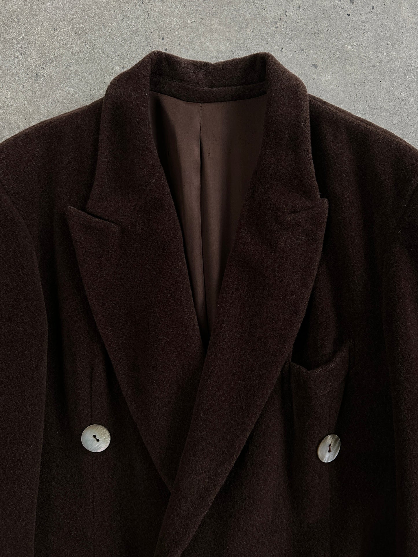 Moschino 1980s Wool Cashmere Double Breasted Coat - XL