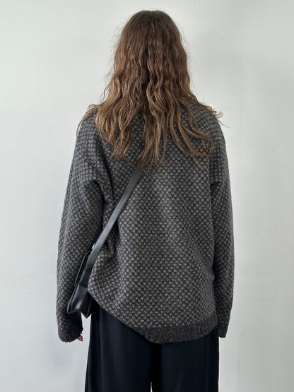 Italian Vintage 1990s V Neck Wool Silk Knitted Jumper - XL