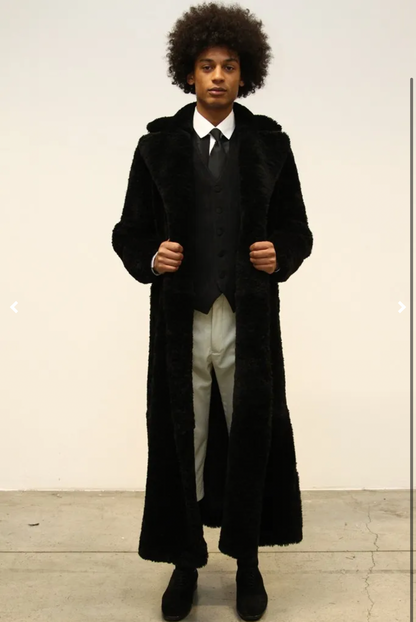 Alexander McQueen F/W 2012 Menswear shearling coat | Black, Black