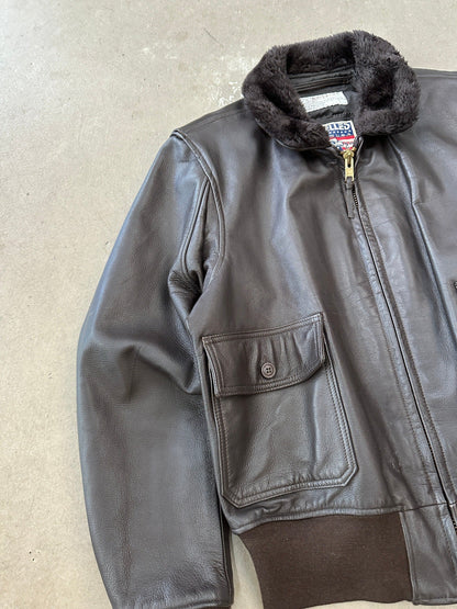 2000 Excelled G-1 Leather Flight Jacket - L | Large, Red