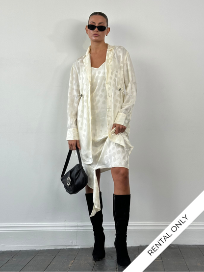 Off-White PATTERN Two Piece Cami & Shirt Dress Set - S/M