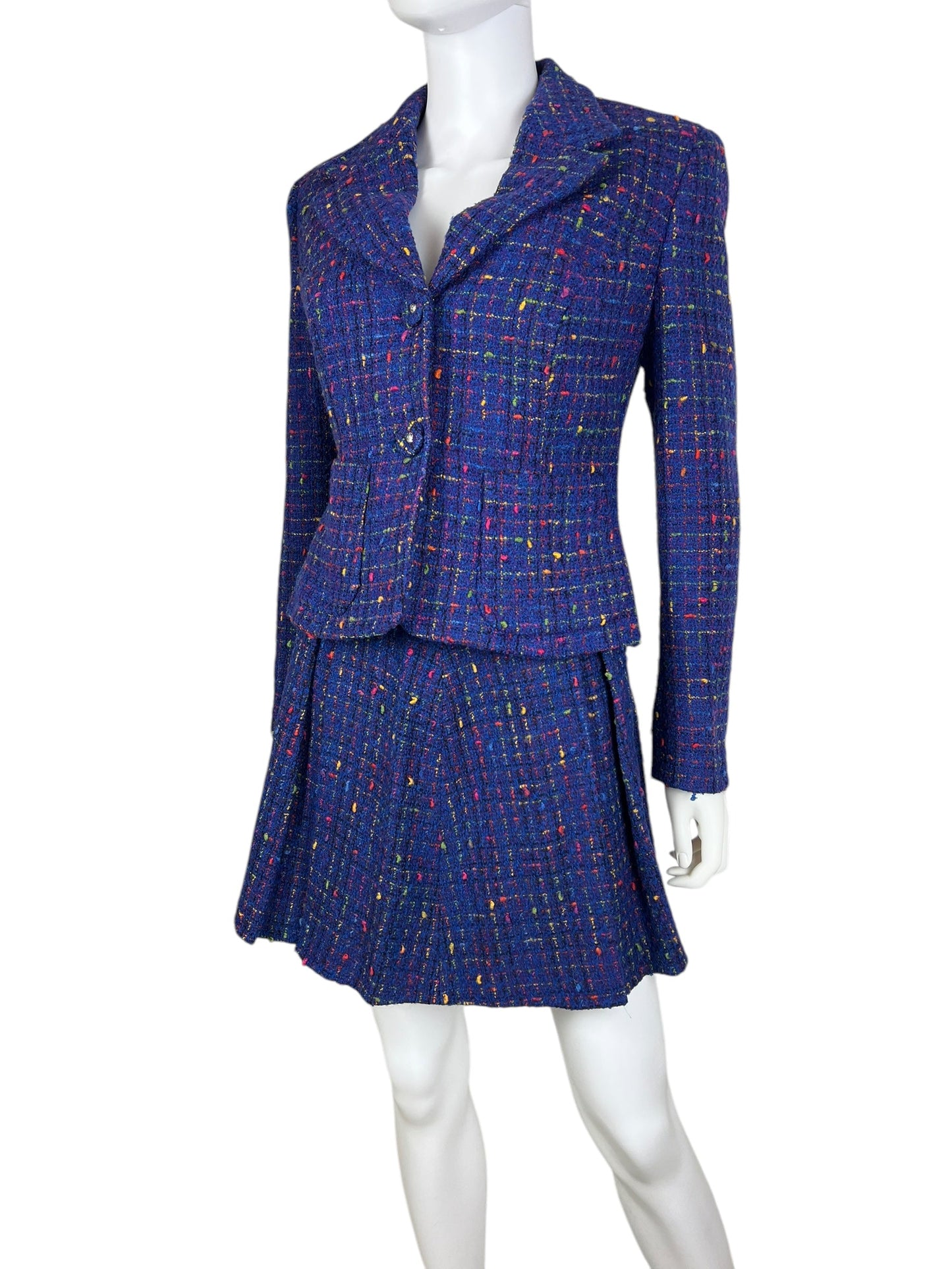 Versace early 1990s boucle skirt suit