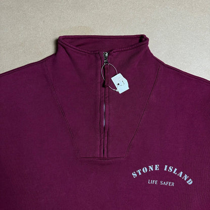 S/S 1993 Burgundy “Life Safer” Quarter Zip Pullover Sweater