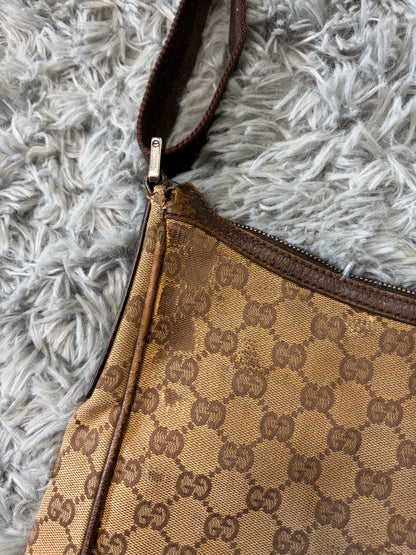 Gucci GG Monogram Brown Canvas Satchel Crossbody Bag | O/S, Multicoloured