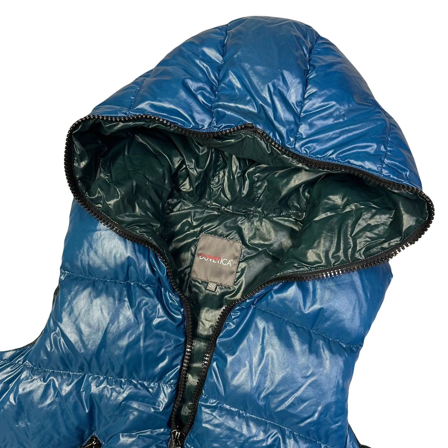 Duvetica Hooded Puffer Gilet In Blue ( S )
