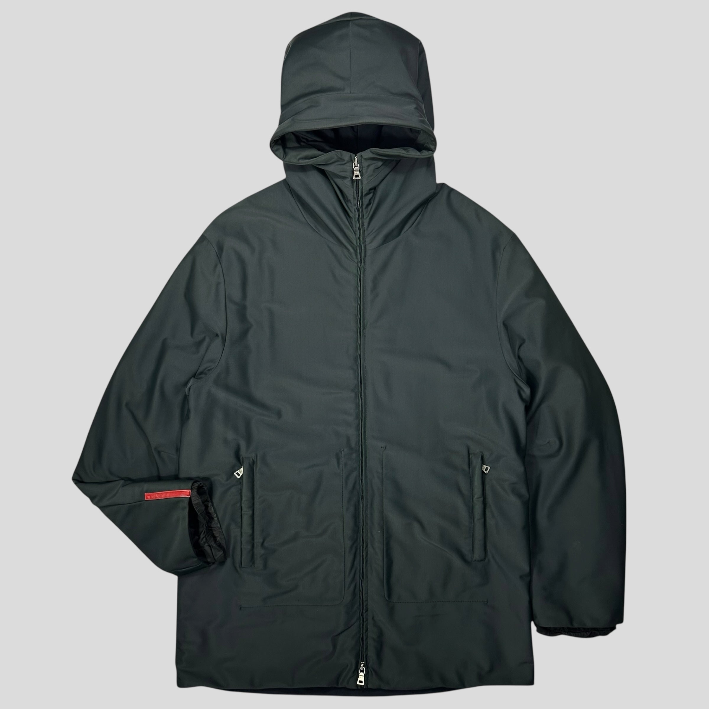 ジャケット・アウター Prada Sport Logo Long Hooded Coat Prada Sport AW00 Beekeeper Hood Soft Touch Nylon Parka Jacket