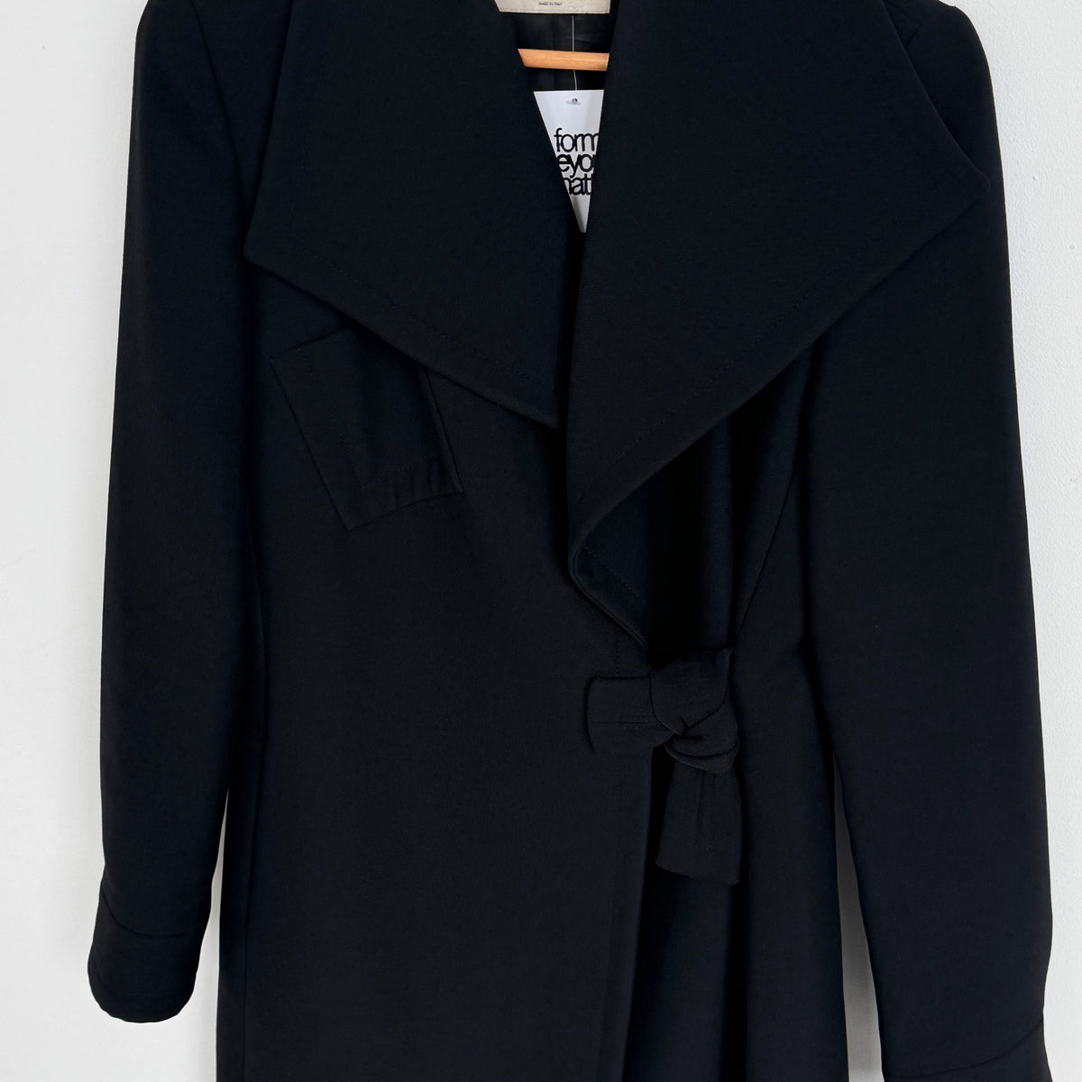 fw2001 emporio armani runway wool trenchcoat | O/S, Black